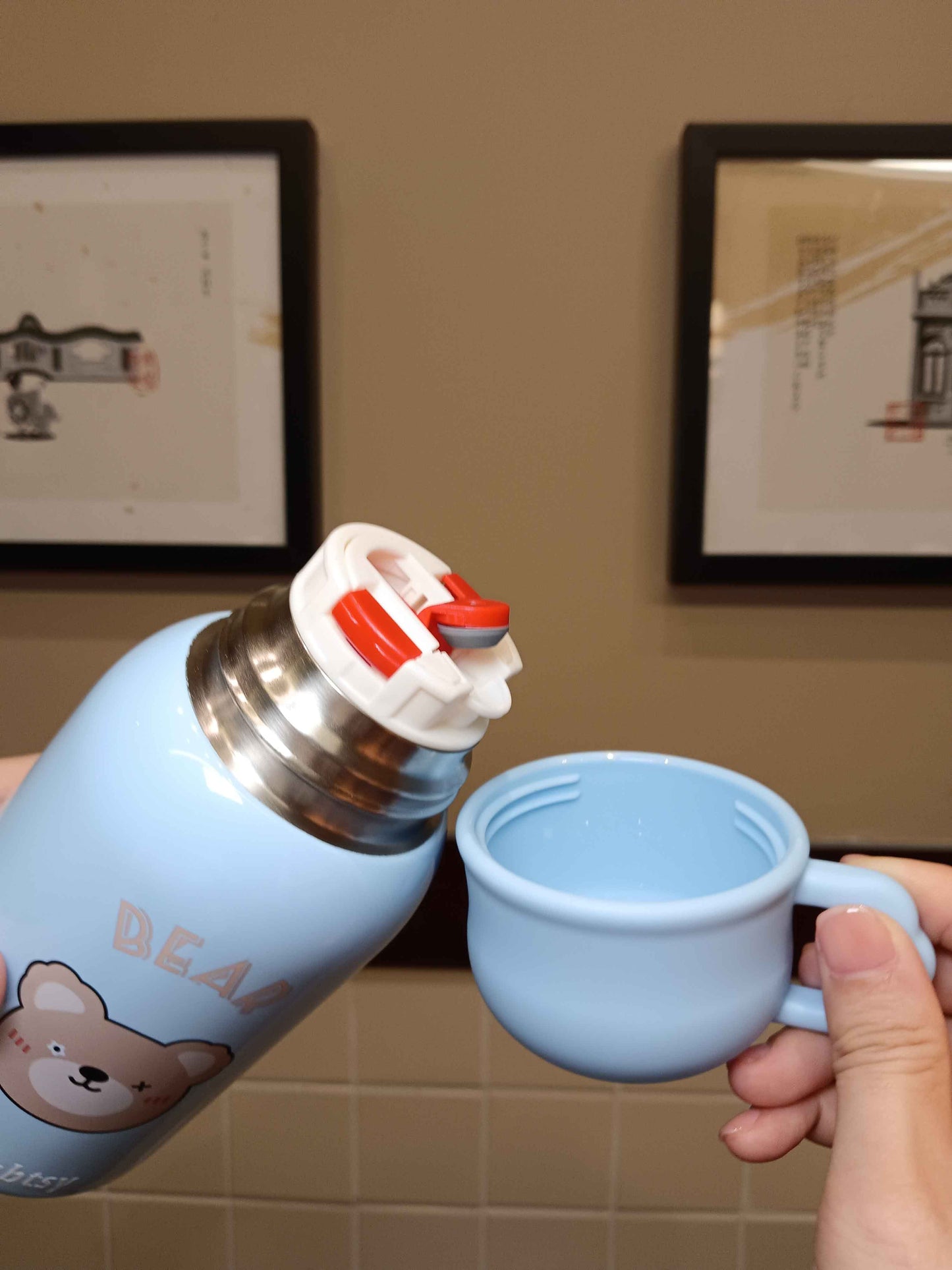 Little Bear Patterned Kids' Thermos Cup